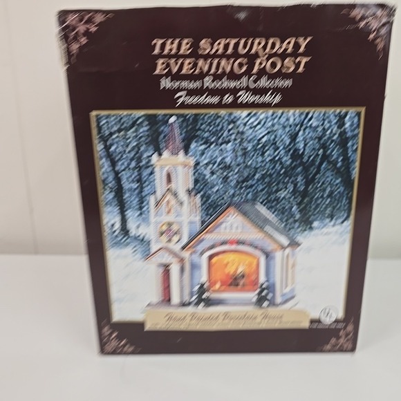 Norman Rockwell Saturday Evening Post Freedom to Worship Porcelain House - Picture 9 of 11